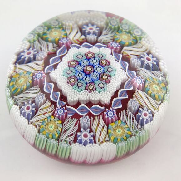 Perthshire PP161 1994 Millefiori Hexagon Cane Radial Twist LE Paperweight Cert - Picture 3 of 16